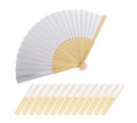 Qwertfeet Lot de 40 éventails pliables en bambou en papier DIY pour adultes et enfants, pratique de peinture de calligraphie, éventail pliable, cadeau de mariage