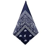 Qwertfeet Lot de 5 bandanas bleu marine - Écharpe en coton cachemire vendue dans le 5