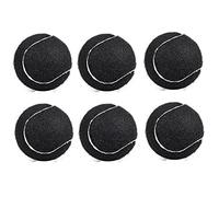 Qwertfeet Lot de 6 balles de tennis élastiques résistantes à l'usure 66 mm balle de tennis pratique pour débutants, noir