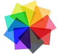 Qwertfeet Lot de 9 filtres - Correction des couleurs - Superpositions colorées - Éclairage de film - Filtre gel pour film, vidéo, photo, scène (multicolore)