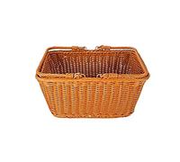 Qwertfeet Panier de pique-nique portatif fait main en rotin artificiel Panier à provisions de supermarché en osier tissé Panier à provisions