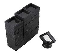 Qwertfeet Présentoir pour pièces - Lot de 30 présentoirs cadre flottant 3D supports pour pièces de défi, médaillons AA, bijoux, noir