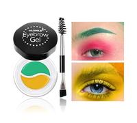 Qwesure Xixi voni Crème à sourcils naturelle bicolore - Formule imperméable avec durabilité à long terme | Eyeliner et crème d'ombre à paupières pour sourcils naturels #9vert et jaune