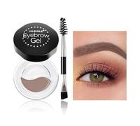 Qwesure Xixi voni Crème à sourcils naturelle bicolore - Formule imperméable avec durabilité à long terme | Eyeliner et crème d'ombre à paupières pour sourcils naturels #1gris clair