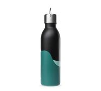 Qwetch - Bouteille Isotherme Active Horizon Noir 600ml - Gourde avec Anse Inox Recyclé - 24h Froid et 12h Chaud - Etanche & Compacte