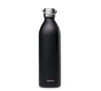 Qwetch - Bouteille Isotherme Active Noir 1L - Gourde avec Anse Inox Recyclé - 24h Froid et 12h Chaud - Etanche & Compacte
