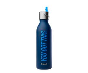 Qwetch - Active w/ Bouchon Sport - Bouteille isotherme Level Up Bleu Nuit - 600 ml