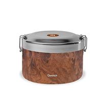 QWETCH - Bento Isotherme Wood 850ml - Lunchbox à Compartiments Inox - 4h Chaud et 6h Froid - Sans BPA & Réutilisable - Pour bureau, voyage, camping, pique-nique