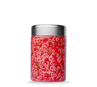 QWETCH - Boite Repas Isotherme - Lunchbox Inox - 5h Chaud et 7h Froid - Sans BPA, Étanche & Reutilisable (Flowers Rouge, 600ml)