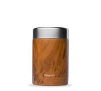 QWETCH - Boite Repas Isotherme - Lunchbox Inox - 5h Chaud et 7h Froid - Sans BPA, Étanche & Reutilisable (Wood, 600ml)
