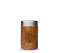 QWETCH - Boite Repas Nomade Isotherme - Wood 340ml - Boite Alimentaire Inox - 5h Chaud et 7h Froid - Sans BPA & Étanche - Lunch Box pour bureau, voyage, camping, pique-nique, randonnée