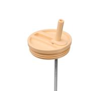 QWETCH Bouchon Étanche avec Paille Rabattable - Compatible Travel Cup Couvercle Hermétique pour Tumbler Isotherme - Accessoire Gourde Inox - Anti-Fuite & Hydratation Facile - Abricot