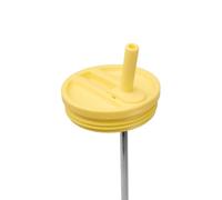 QWETCH Bouchon Étanche avec Paille Rabattable - Compatible Travel Cup Couvercle Hermétique pour Tumbler Isotherme - Accessoire Gourde Inox - Anti-Fuite & Hydratation Facile - Citron