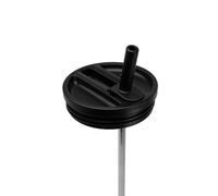 QWETCH Bouchon Étanche avec Paille Rabattable - Compatible Travel Cup Couvercle Hermétique pour Tumbler Isotherme - Accessoire Gourde Inox - Anti-Fuite & Hydratation Facile - Noir