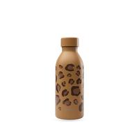 Qwetch - Bouteille Isotherme 500ml Leopard Camel - ICON - Gourde Design Compacte et Élégante Inox Recyclé - 24h Froid et 12h Chaud - Etanche