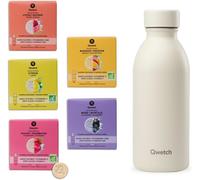 Qwetch - Bouteille Isotherme 500ml Vert Tilleul - Icon - Gourde Design Compacte Et Élégante Inox Recyclé - 24h Froid Et 12h Chaud - Etanche, Sans Bpa
