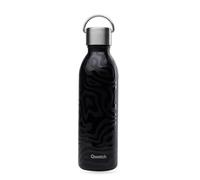 Qwetch - Bouteille Isotherme Active Camouflage Noir 600ml - Gourde avec Anse Inox Recyclé - 24h Froid et 12h Chaud - Etanche & Compacte