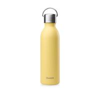 Qwetch - Bouteille Isotherme Active Citron 600ml - Gourde avec Anse Inox Recyclé - 24h Froid et 12h Chaud - Etanche, Ergonomique & Compacte