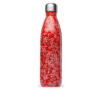 Qwetch - Bouteille Isotherme Flowers Rouge 750ml- Gourde Nomade Inox - 24h Froid et 12h Chaud - Etanche, Sans BPA & Réutilisable - Gourde isotherme pour Sport, Voyage, Bureau, Randonnée