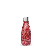 Qwetch - Bouteille Isotherme Originals Flowers Rouge 260ml - 24h Froid et 12h Chaud - Etanche, Sans BPA & Réutilisable - Gourde inox isotherme pour Sport, Voyage, Bureau, Randonnée