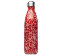 Qwetch - Bouteille Isotherme Flowers Rouge 750ml- Gourde Nomade Inox - 24h Froid et 12h Chaud - Etanche, Sans BPA & Réutilisable - Gourde isotherme pour Sport, Voyage, Bureau, Randonnée