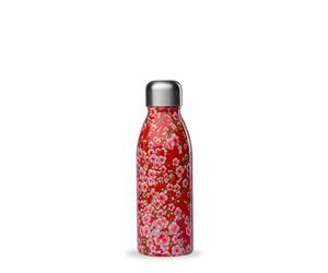 QWETCH - Bouteille One Inox Ultra Légère - Flowers Rouge 500ml - Gourde Simple Paroi - Etanche, Sans BPA & Réutilisable - Gourde inox du quotidien, non isotherme