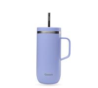 QWETCH - Cold Cup 600ml avec Poignée et Paille - 24h Glacé & 12h Froid - Glycine - Gourde Isotherme en Inox, Tasse Thermo Café