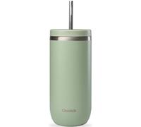 QWETCH - Cold Cup Isotherme 600ml Vert Tilleul - 24h Glacé & 12 Froid - Inox Recyclé, Anti-Éclaboussure - Idéale pour Boissons Fraîches, Bubble Tea et Café Glacé