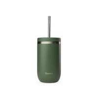 QWETCH - Cold Cup Isotherme 470 ml Kaki - 24h Glacé & 12h Froid - Inox Recy nti-Éclaboussure - Idéale pour Boissons Fraîches, Bubble Tea et Café Glacé