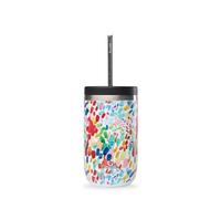 QWETCH - Cold Cup Isotherme 470ml Arty - 24h Glacé & 12 Froid - Inox Recyclé, Anti-Éclaboussure - Idéale pour Boissons Fraîches, Bubble Tea et Café Glacé