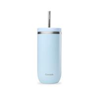 QWETCH - Cold Cup Isotherme 600 ml Bleu Pastel - 24h Glacé & 12h Froid - Inox Recyclé, Anti-Éclaboussure - Idéale pour Boissons Fraîches, Bubble Tea et Café Glacé