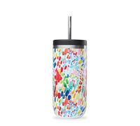 QWETCH - Cold Cup Isotherme 600ml Arty - 24h Glacé & 12 Froid - Inox Recyclé, Anti-Éclaboussure - Idéale pour Boissons Fraîches, Bubble Tea et Café Glacé