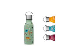 QWETCH - Gourde Enfant Isotherme 350ml - Kids Yosemite Tilleul (Bouchon classique) - Gourde Inox - 24h Froid et 12h Chaud - Etanche & Sans BPA - Gourde du quotidien pour école, sport et sorties