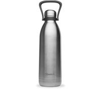 Qwetch - Grande Bouteille Isotherme - Inox Brossé 1,5L - 48h Froid et 16h Chaud - Etanche & Sans BPA - Gourde Inox avec Poignée de Portage - Thermos isotherme pour Pique-nique, Camping, Famille