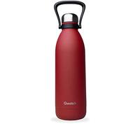 Qwetch - Grande Bouteille Isotherme - Rouge Piment 1,5L - 48h Froid et 16h Chaud - Etanche & Sans BPA - Gourde Inox avec Poignée de Portage - Thermos isotherme pour Pique-nique, Camping, Famille