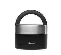 QWETCH - Lunch Box Isotherme Inox avec Poignée - Noir 650ml - Boîte Alimentaire Repas Chaud - 5h Chaud et 7h Froid - Etanche & Sans-BPA