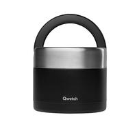 QWETCH - Lunch Box Isotherme Inox avec Poignée - Noir 850ml - Boîte Alimentaire Repas Chaud - 5h Chaud et 7h Froid - Etanche & Sans-BPA