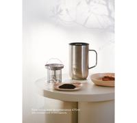 QWETCH - Mug Isotherme Inox Recyclé avec Anse & Filtre Infuseur Inox Brossé - Tisanière Isotherme 470ml - Thermos Café & Thé - 6h Chaud & 12h Froid - Bouchon Coulissant Anti-Éclaboussures