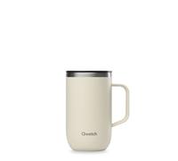 QWETCH - Mug Isotherme Inox Recyclé avec Anse & Filtre Infuseur Sable - Tisanière Isotherme 470ml - Thermo Café & Thé - 6h Chaud & 12h Froid - Bouchon Coulissant Anti-Éclaboussures