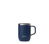 QWETCH - Mug Isotherme Inox Recyclé avec Anse - Bleu Nuit 350ml - Tasse Isotherme Café & Thé - 6h Chaud & 12h Froid - Bouchon Coulissant Anti-Éclaboussures & Compatible Infuseurs