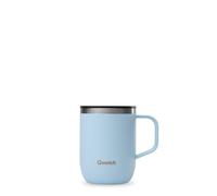 QWETCH - Mug Isotherme Inox Recyclé avec Anse - Bleu Pastel 350ml - Tasse Isotherme Café & Thé - 6h Chaud & 12h Froid - Bouchon Coulissant Anti-Éclaboussures & Compatible Infuseurs