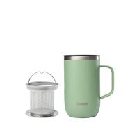 Qwetch - Mug Isotherme Inox - Mug Vert Tilleul - 470 ml