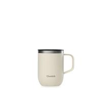 QWETCH - Mug Isotherme Inox Recyclé avec Anse - Sable 350ml - Tasse Isotherme Café & Thé - 6h Chaud & 12h Froid - Bouchon Coulissant Anti-Éclaboussures & Compatible Infuseurs
