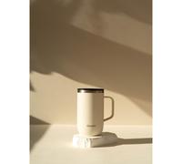 QWETCH - Mug Isotherme Inox Recyclé avec Anse & Filtre Infuseur Sable - Tisanière Isotherme 470ml - Thermo Café & Thé - 6h Chaud & 12h Froid - Bouchon Coulissant Anti-Éclaboussures