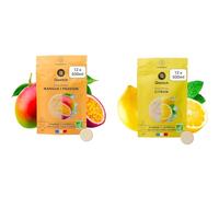 Qwetch SOLID DRINKS BIO - 12 Pastilles d'hydratation avec Vitamine C Naturelle - Boisson Sans Sucres, Sans Calories - Saveurs Mangue & Passion Saveur Citron - Vegan, Fabriqué en France