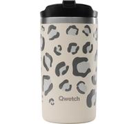 QWETCH - Travel Mug Isotherme - Leopard Sable 350ml - Thermo Café & Thé en Inox - 6h Chaud et 12h Froid - Compacte & Étanche, Mug de voyage