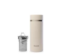 Qwetch - Théière Isotherme Nomade 400ml - Infuseur avec 2 Filtres - 12h Chaud / 24h Froid - Étanche, Réutilisable & Durable - Pour Thé, Café, Tisane, Fruits (Sable)