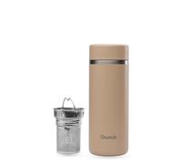 Qwetch - Théière Isotherme Nomade 400ml - Lin - Infuseur avec 2 Filtres - 12h Chaud / 24h Froid - Étanche, Réutilisable & Durable - Pour Thé, Café, Tisane, Fruits
