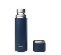 Qwetch - Thermo Isotherme Bleu Marine 750ml - Thermos avec Gobelet Inox Recyclé - 24h Froid et 12h Chaud - Etanche, Sans BPA & Idéale pour Café et Thé