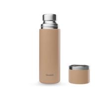 Qwetch - Thermo Isotherme Lin 750ml - Thermo avec Gobelet Inox Recyclé - 24h Froid et 12h Chaud - Etanche Idéale pour Café et Thé